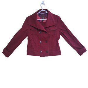 Bandolino Womens Red Double-Breasted Stretch Jacket M